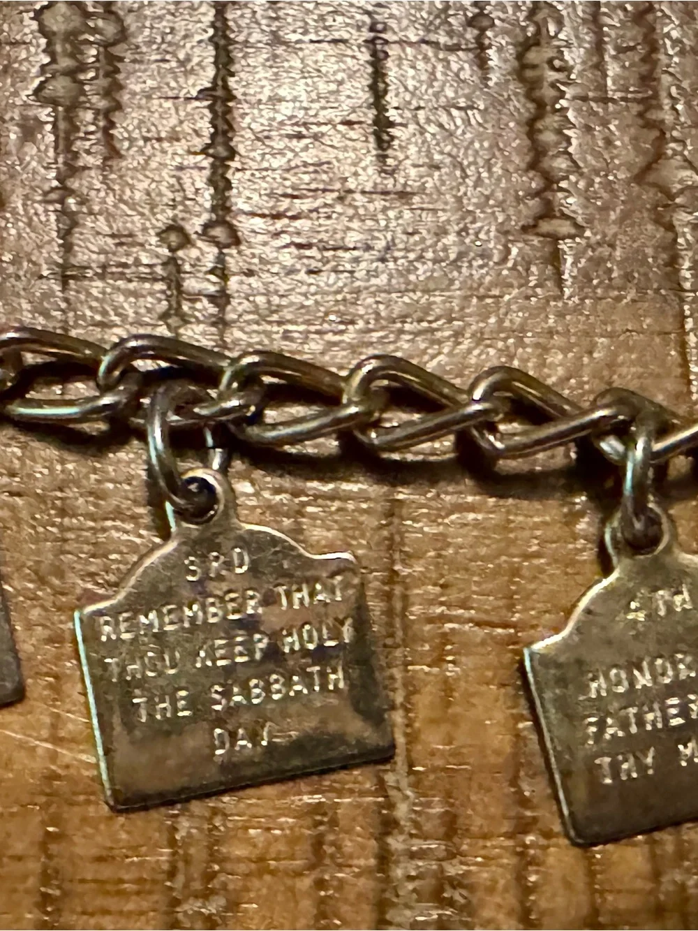 Silver Charm Bracelet with House Tag Charms